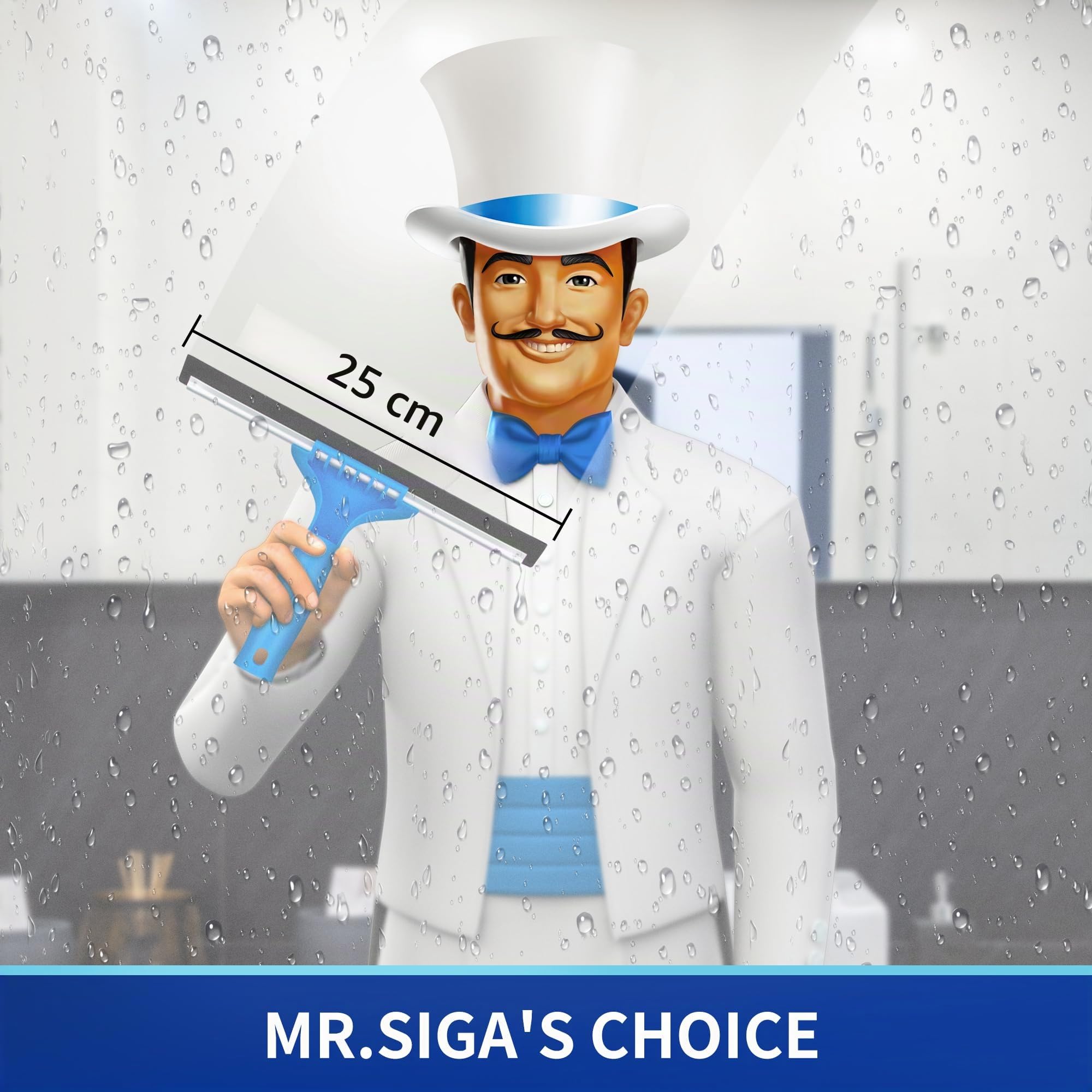 MR.SIGA Combo per la pulizia dei vetri - Tergivetro e lavavetri in microfibra, dimensioni: 25 cm