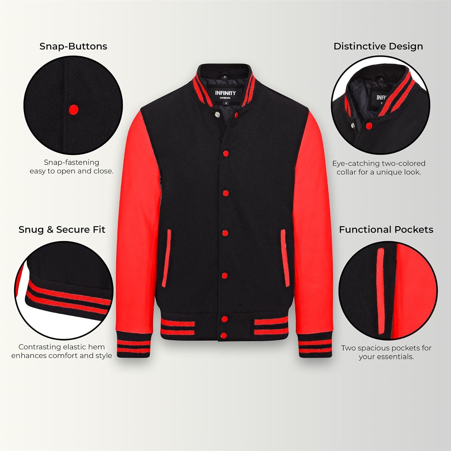 Letterman Baseball Wool Leather Varsity Bomber Jacket