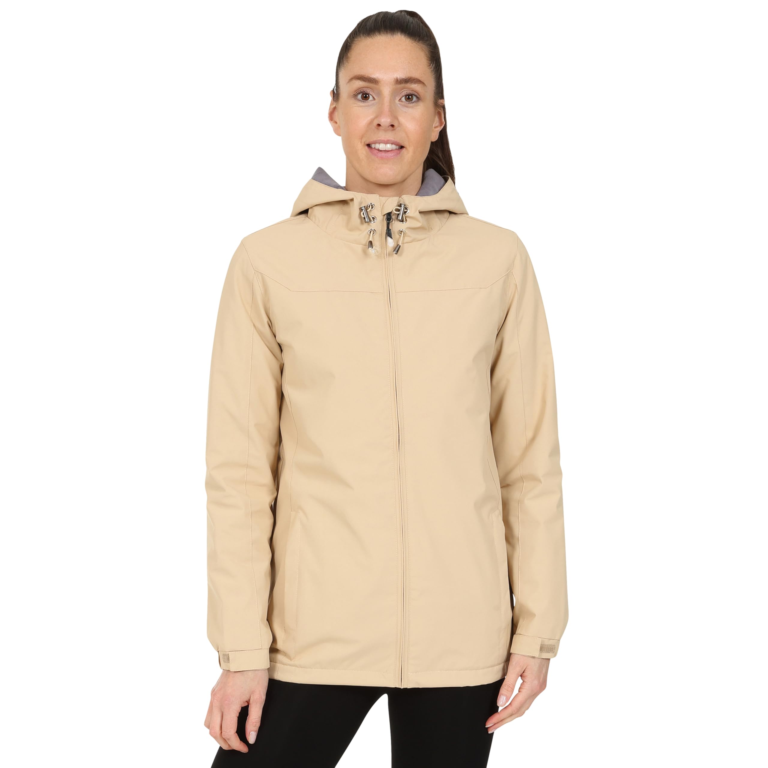 Blu Apparel Giacca impermeabile da donna con cappuccio, giacca a vento, per escursionismo, camminata, primaverile