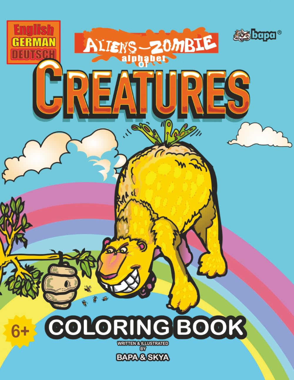 Aliens - Zombie Alphabet of Creatures Coloring Book: English - German