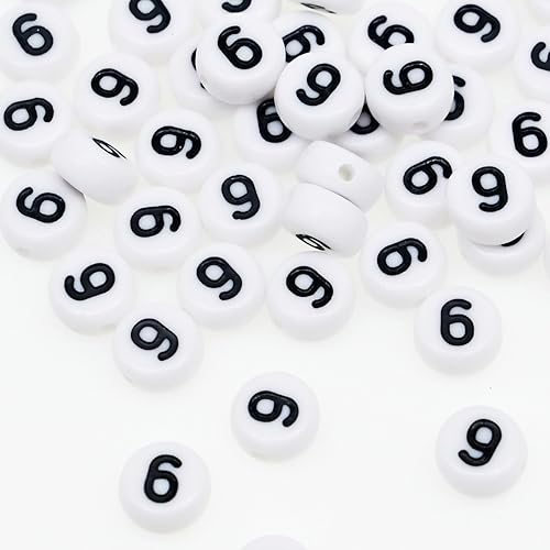 Miniatura 10 de Yiizzxin 200 cuentas de estrella acrílicas blancas para pulseras, cuentas redondas planas de 0.157 x 0.276 pulgadas para hacer joyas, collares,