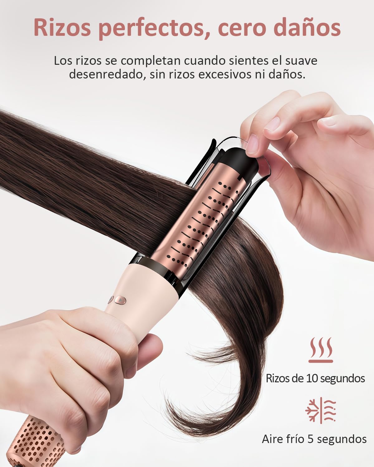 Rizador de Pelo Automatico, Rizador automático de iones negativos Rizador pelo Ondas Automático Rizos Grandes Beach Waves Moldeador Tenacilla para Pelo Largo Hair Curler Anti-Quemaduras