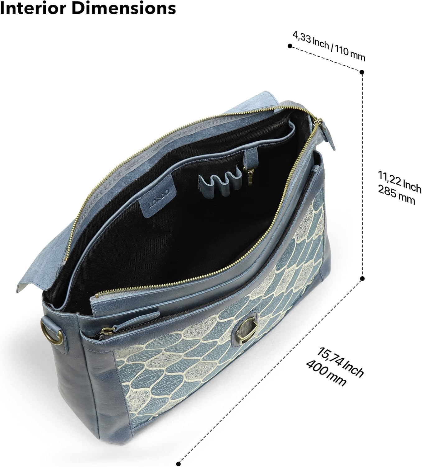 Londo Top Grain Leather Zion Messenger Bag, Laptop Bag, Travel Bag for Work, Office, School - Image 3