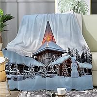 Vista 1 de Blankets Grey Christmas Queen Blanket for Bed - Soft Throw Blankets 3D Printing Lightweight Fuzzy Blanket Thermal Blankets for Couch, Bed Blankets