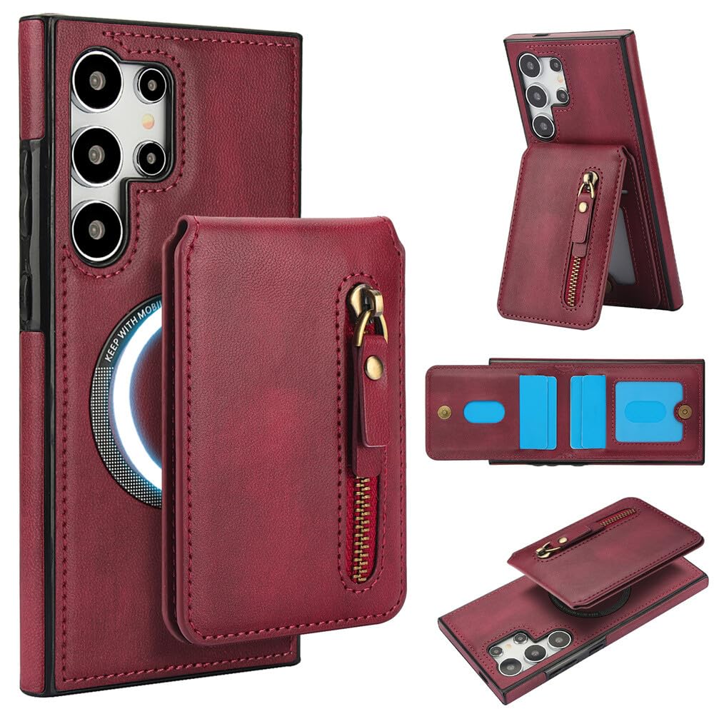 Étui portefeuille Samsung Note20 Ultra anti-perte avec coque cuir détachable
