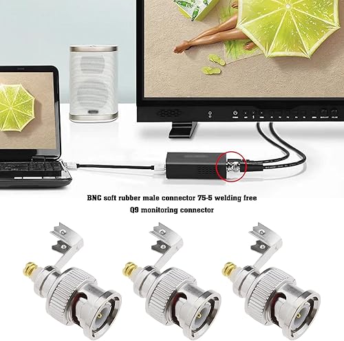 Miniatura 2 de 8 piezas BNC conector macho de repuesto BNC macho adaptador de soldadura accesorios para CCTV sistema de seguridad doméstica cámara audio goma