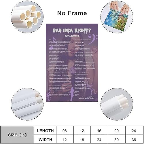 Miniatura 3 de JINXX Póster de Olivia de Rodrigo, pósteres decorativos de pintura en lienzo de pared e impresión artística moderna para decoración de dormitorio