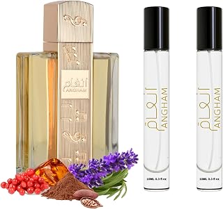 Equivalence Angham Perfume for Men and Women | Long Lasting Summer Cologne |Oriental Vanilla |Unique Aromatic Scent | 2 Bottles 10ml | Large Bottle Not Included | is only a reference