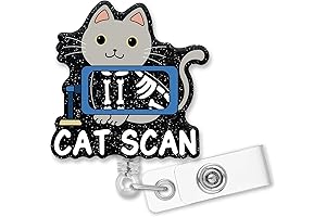 Retractable Cat Scan Badge Reel with Alligator Clip