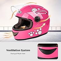 Vista 4 de Casco de motocicleta para niños con diseño de panda y guantes de carreras, certificación DOT