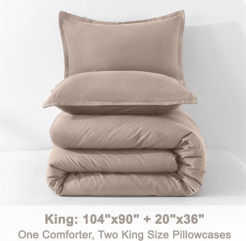 Miniatura 207 de Litanika - Juego de edredón de tamaño queen extragrande, 3 piezas, color verde salvia, ligero, unicolor, para todas las estaciones, esponjoso Verde