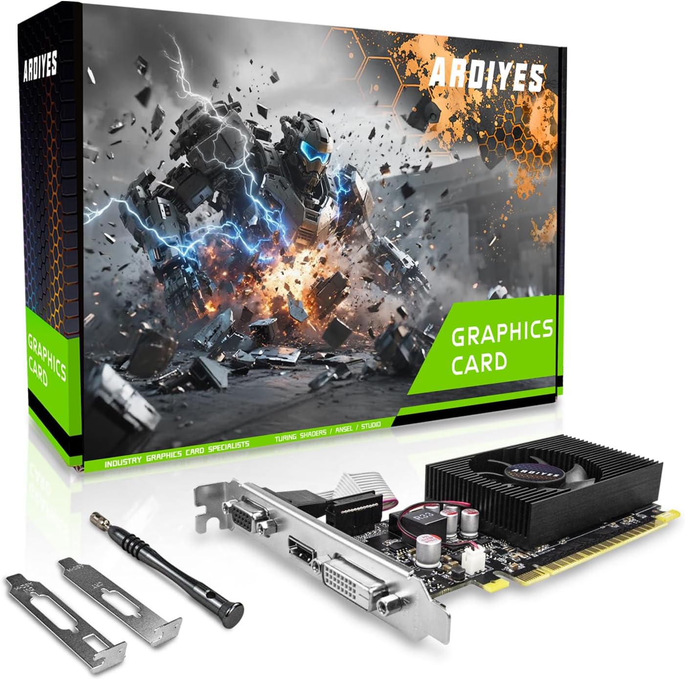 GT 730 4GB Low Profile GPU Graphics Card,64Bit GDDR3 Video Card, DVI VGA HDMI Low Profile Graphics Card with Cooling Fan