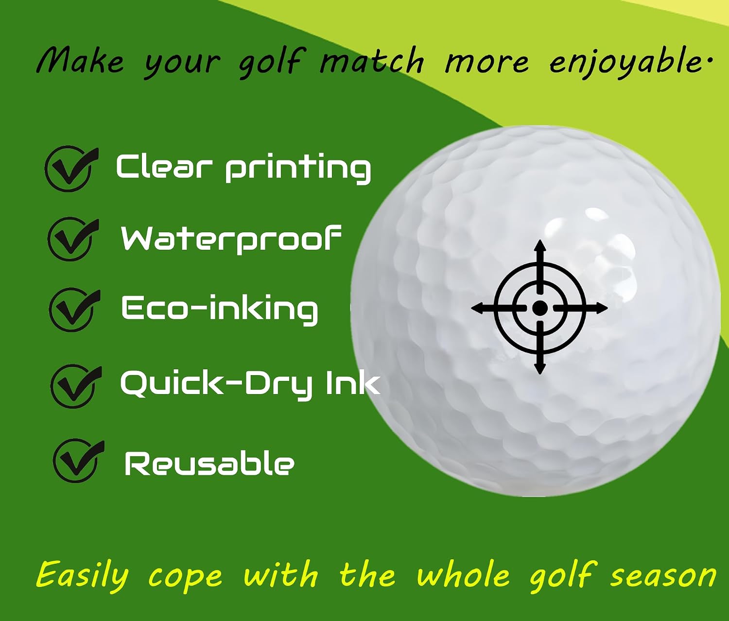 Personalized Golf Ball Stamp Custom Name Golf Ball Stamper with Ink Reusable Golf Ball Mark Your Own Golfer image 3