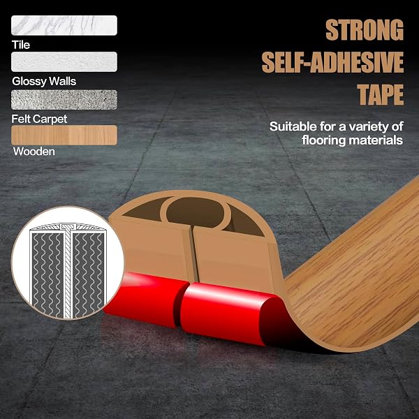 Floor Cord Cover Self Adhesive Cord Hider,10FT Cable Management, Extension Strip Protector for Wires, Prevent Cable Trips for Offices, Gyms, Exhibitions Cavity 0.39"(W) x 0.27"(H) BrownWood - 4