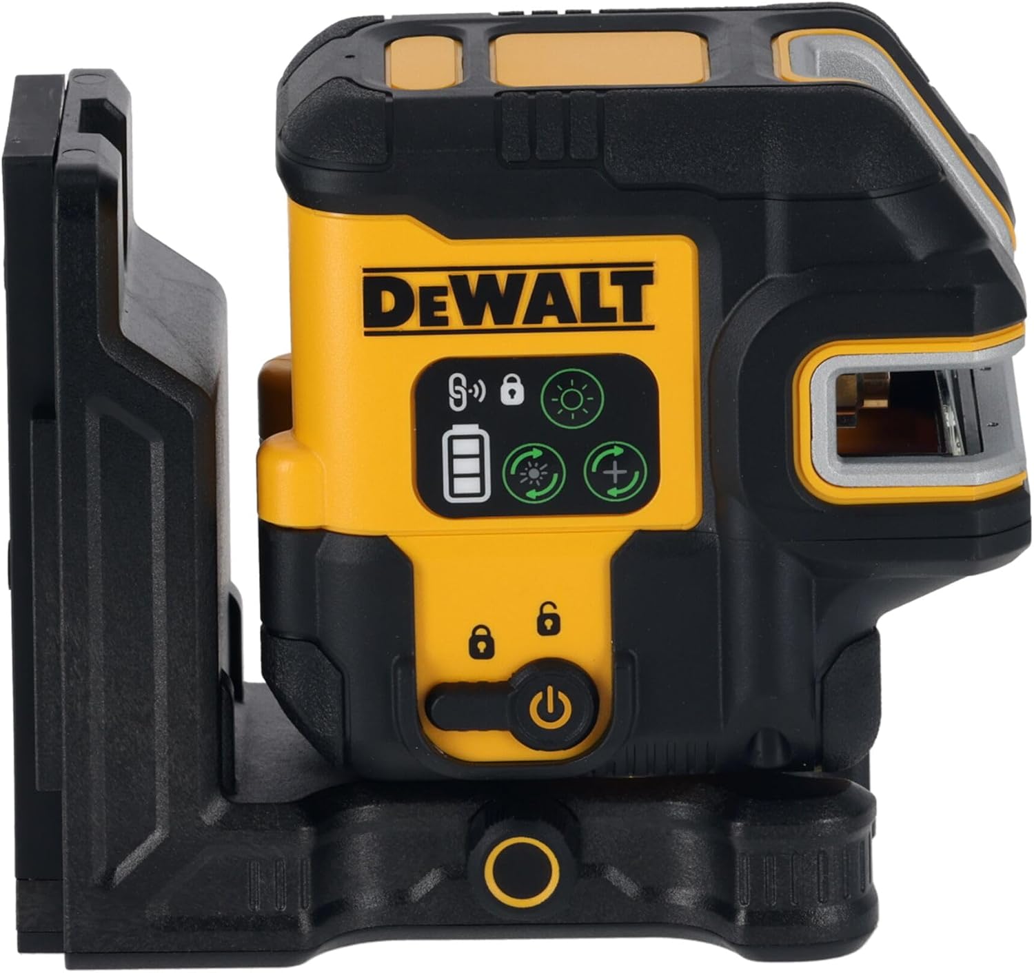DEWALT 150 ft Green Cross Line 5 Spot USB Rechargeable Laser Level Kit with Remote Control, Self Leveling, Adjustable Brightness, Adapter USB Cable and Bracket Included,Tripod Compatible (DCLE14251G)