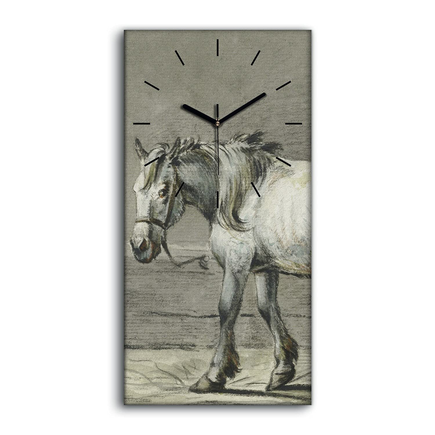 Horloge sur Toile sans Tic-Tac 30x60cm contre le Bruit Nocturne