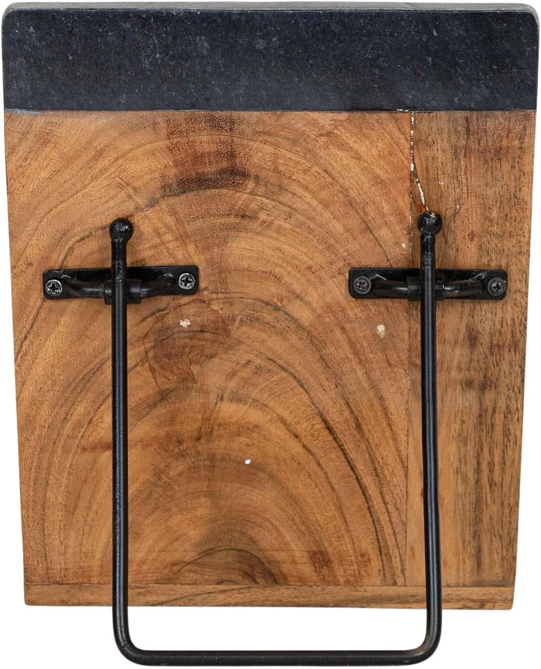 Foreside Home and Garden Cook Book Holder Acacia Wood Marble & Metal by Foreside Home & Garden