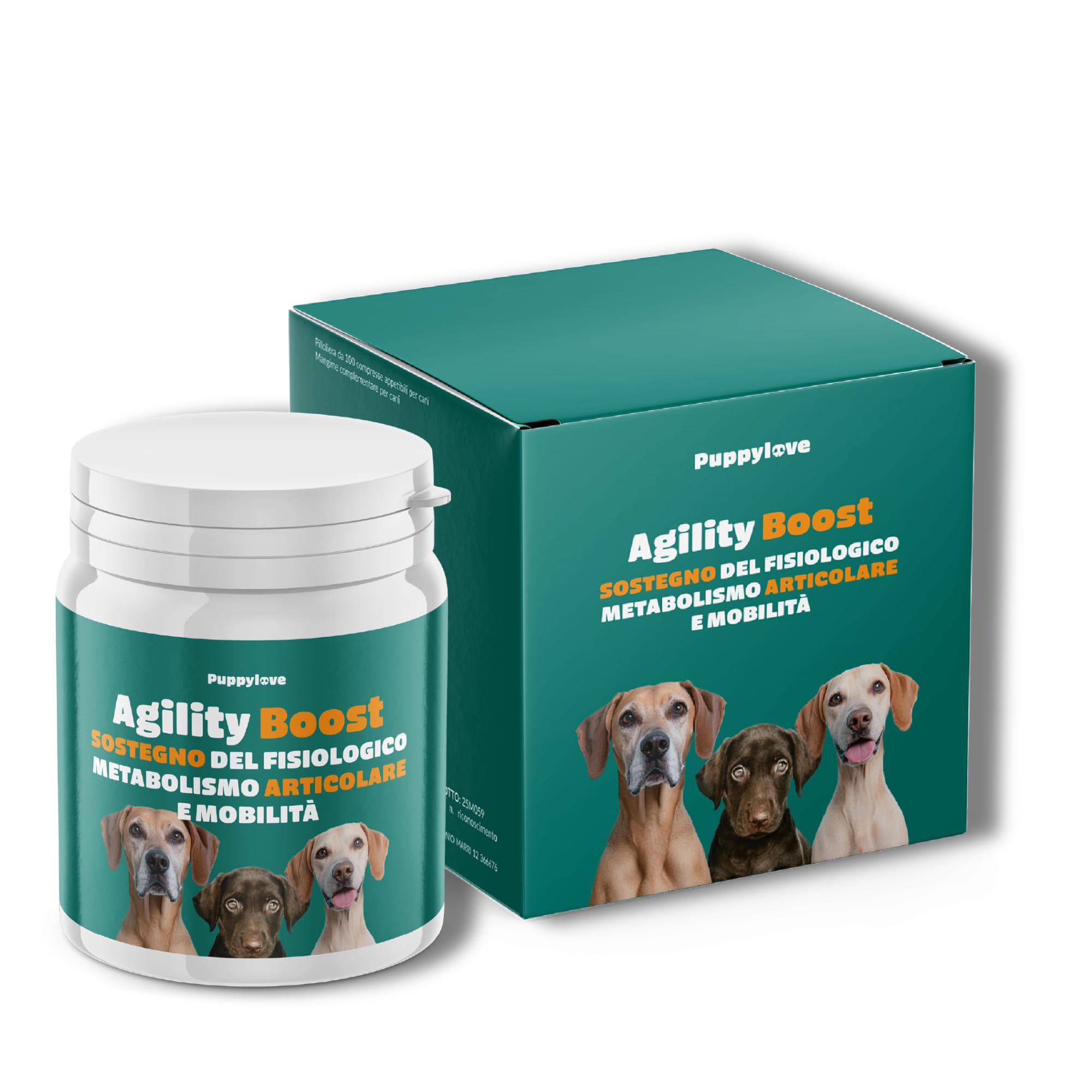 Puppylove Agility Boost – Integratore per le Articolazioni dei Cani -100 Compresse – Supporto per Mobilità e Flessibilità – Con Glucosamina, Condroitina e Olio di Pesce – Per Cani di Tutte le Taglie