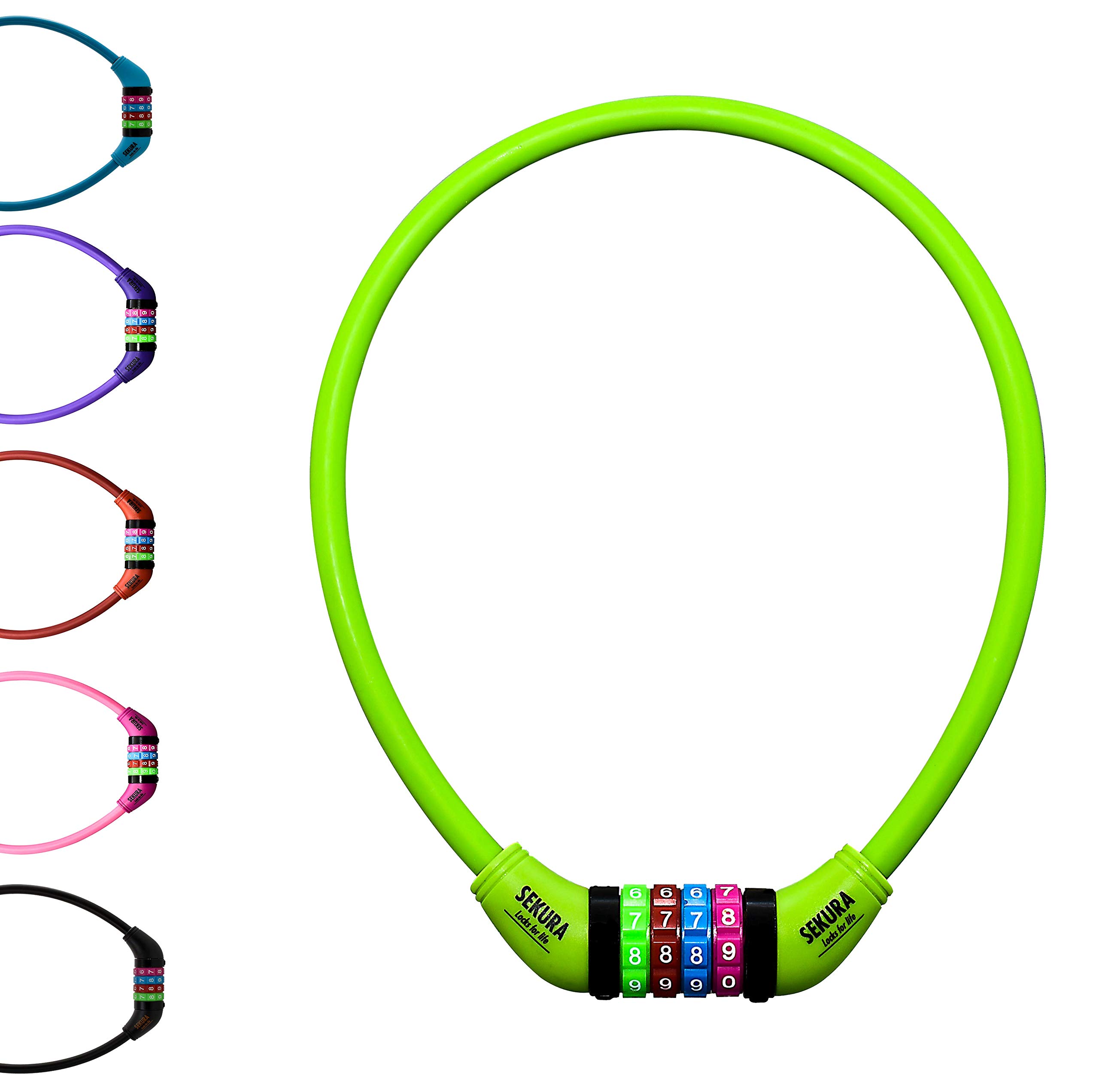 Büchel Sekura 4-Digit Programmable Bicycle Combination Lock, Purple