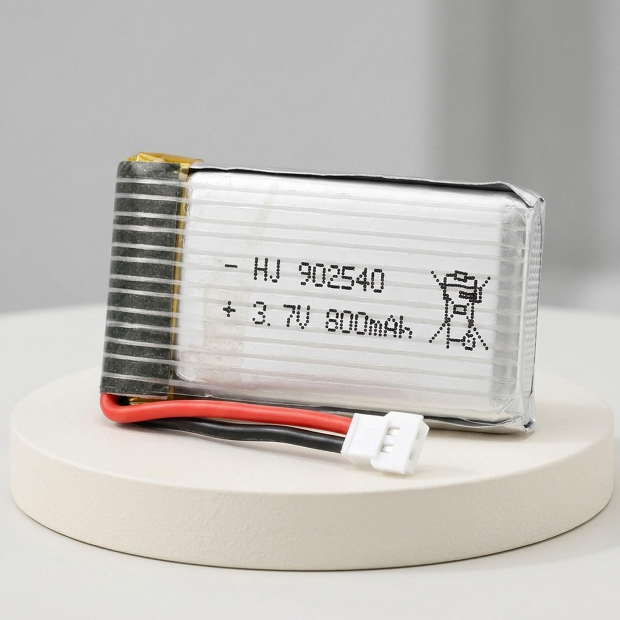 3.7 V 800 mAh 1S Li-Po Battery, Lithium Polymer Battery with XH 2.54 2P Molex Plug for RC Quadcopter, Compatible with Syma Drone X5C X5SC X5SW MJX X708-W X709 UDI U45-W U42-W, Airplane, Car, Toy