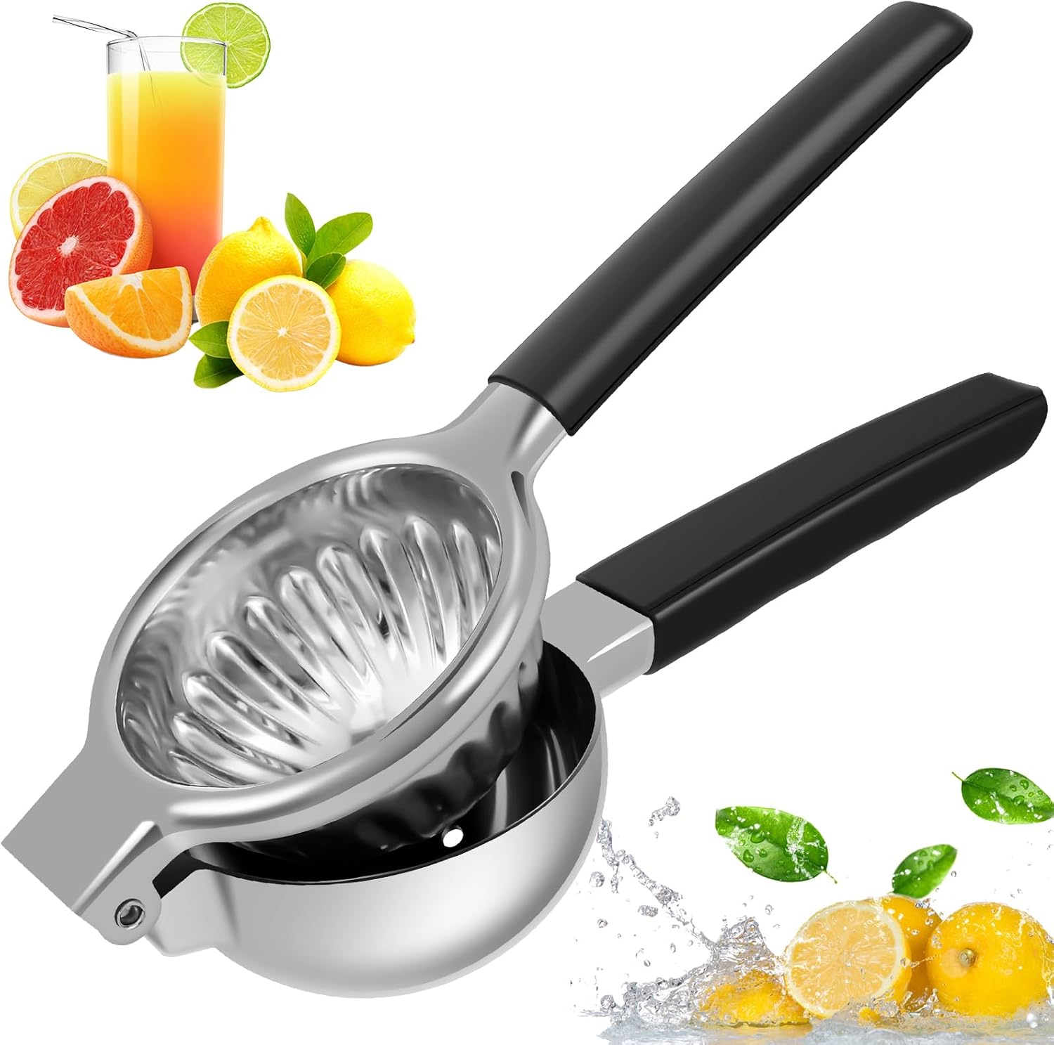 Lemon Manual Squeezer Easy to Use Lime Juicer 304 Stainless Steel Citrus Juicer Press Ergonomic Manual Squeezer Multipurpose Squeezing Tool for Kitchen Orange Lemon Lime