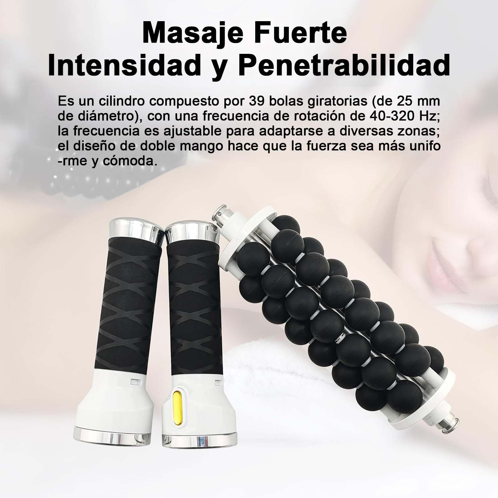 Máquina rodante de microvibración, masajeador corporal portátil, cuidado de la salud, calma el dolor de hombros y cuello, uso doméstico, Elizia ETCRO02 (plateado)
