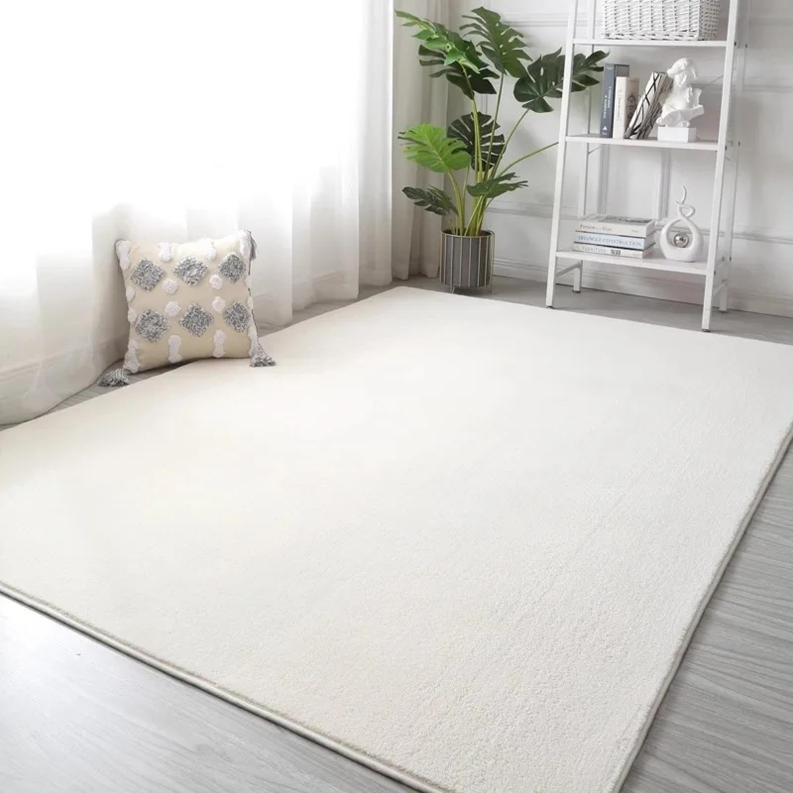 Tapis de salon blanc moelleux antidérapant 180x260 tapis de chambre moderne