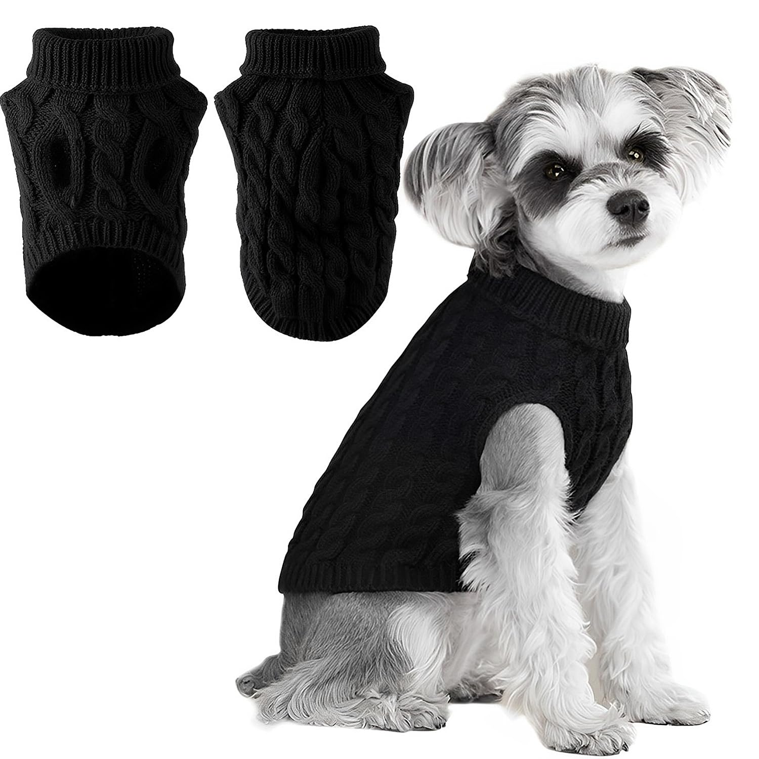 Voarge Knitted Dog Jumper, Pullovers for Sweater Warm Pullover Knitwear Outwear, Winter Clothes for Dogs Size French Bulldog