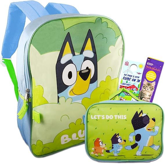 Color Shop Bluey Backpack & Lunch Bag for Kids 6 Pc Bluey School Supplies Bundle with 16