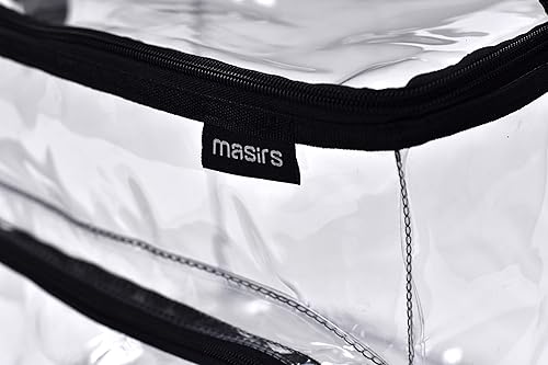 Miniatura 6 de Masirs Bolsa de almuerzo transparente, de plástico PVC duradero, con asa ajustable para el hombro, para oficiales correccionales de prisión,