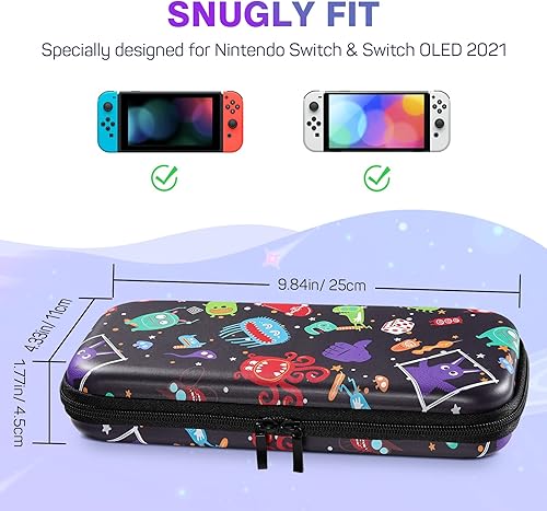 Miniatura 2 de MoKo Funda de transporte para Nintendo Switch modelo OLED Nintendo Switch, carcasa rígida portátil de viaje con 10 ranuras para tarjetas de juego