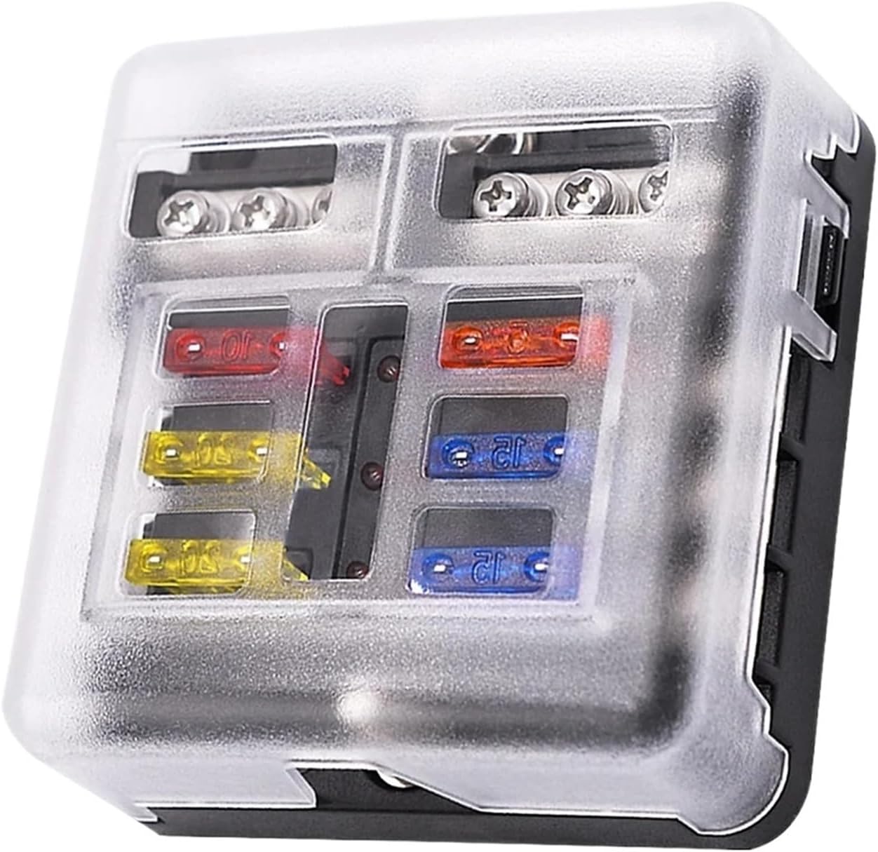 12V Fuse Block 6 Way with LED Indicator Light 12 Volt Box ATO/ATC Marine Panel Waterproof 24V For Automotive Boat Car