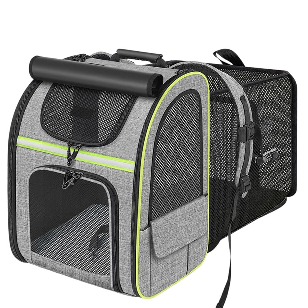 Mochila Transportadora para Gatos, Mochila para Gatos, Bolsa de Transporte para Viajes, Senderismo y Camping, Gris.