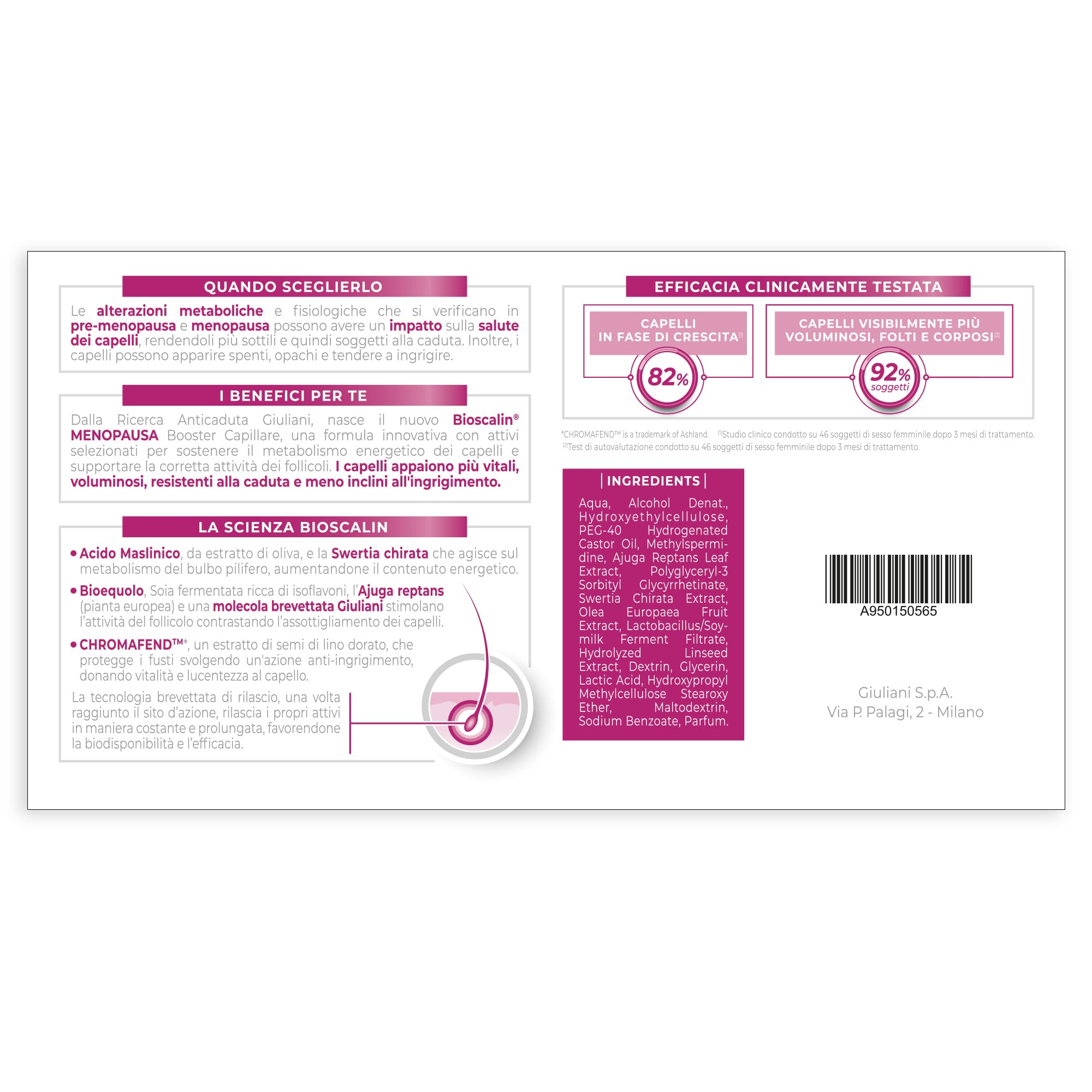 Bioscalin MENOPAUSA Ampullen gegen Haarausfall, regenerierend, Booster
