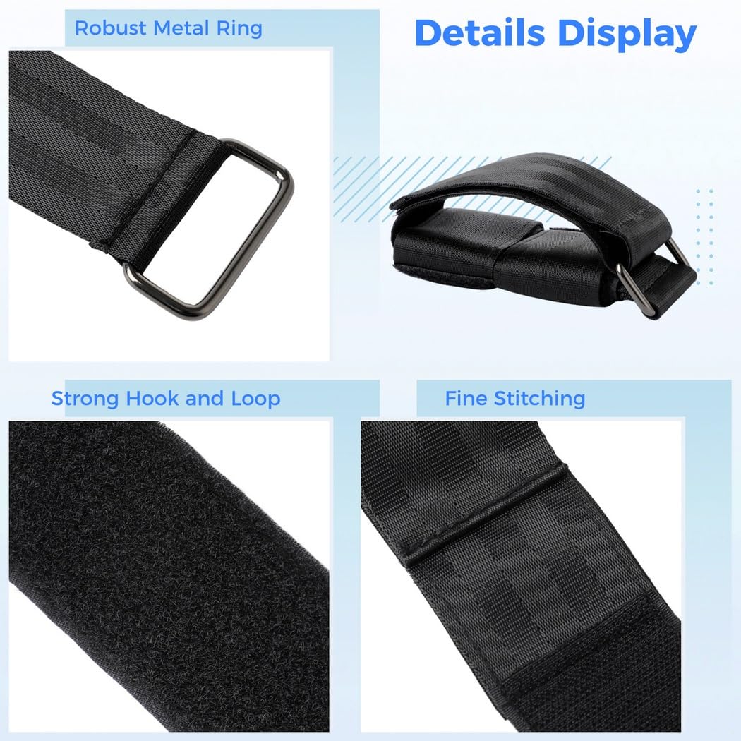 Nylon-Fuß- und Knöchelriemen für Tibialis-Training, 2er-Pack, verstellbare Hantelbandagen, Kraft-Beintrainer mit Verschluss