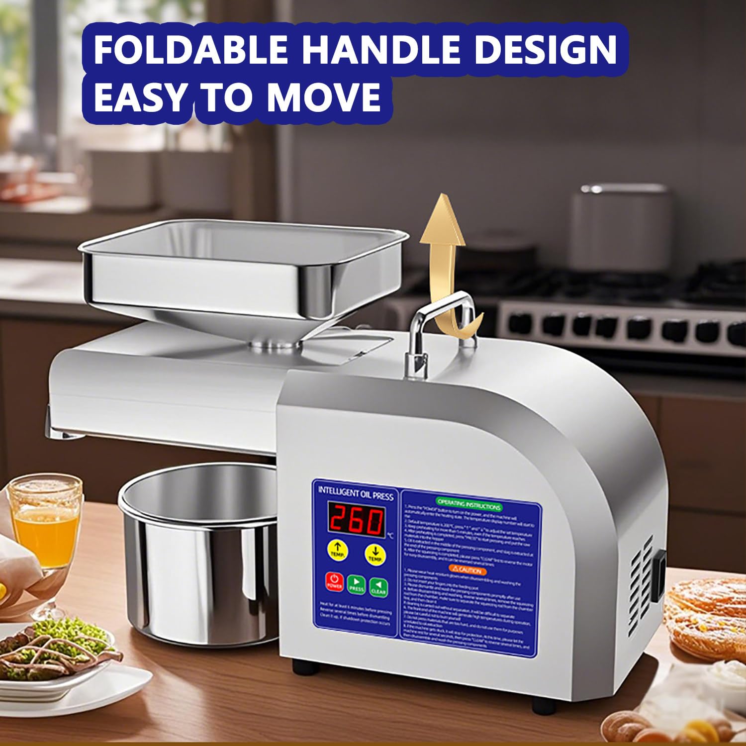 Prensa de Aceite de Oliva Eléctrica Z5 1100W | Máquina Automática de Prensa de Aceite en Acero Inoxidable 304|Prensado en Frío y Caliente|Para Nueces,Semillas,Sésamo,Cacahuetes y Huesos de aceituna