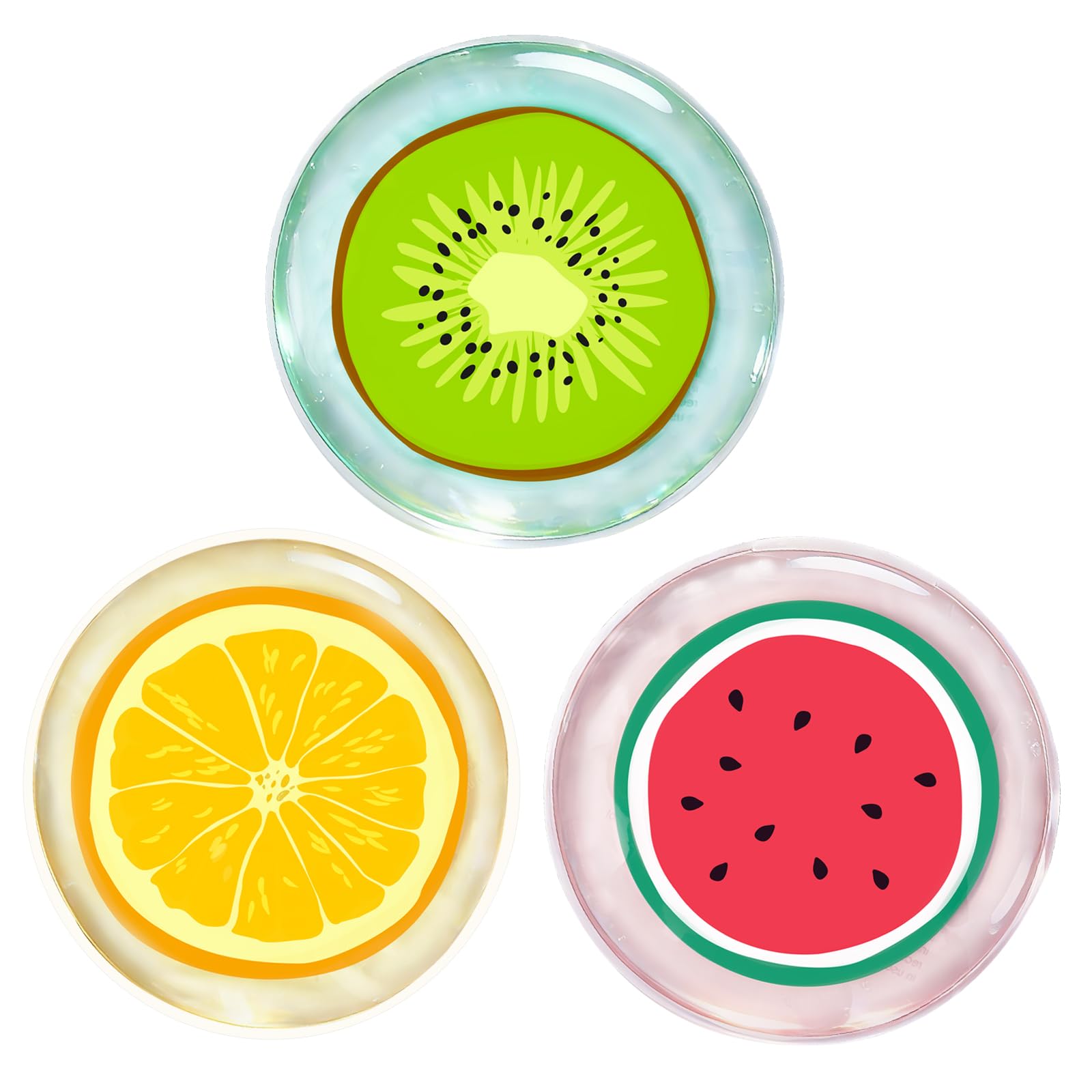 Hilph Kid Ice Packs, Reusable Boo Boo Ice Packs for Kids & Toddlers & Baby Injuries, Hot Cold Compress for Body Pain Relief, Bumps & Bruises, Toothache, Fever, 4.5 Inch, 3 Packs, Fruit