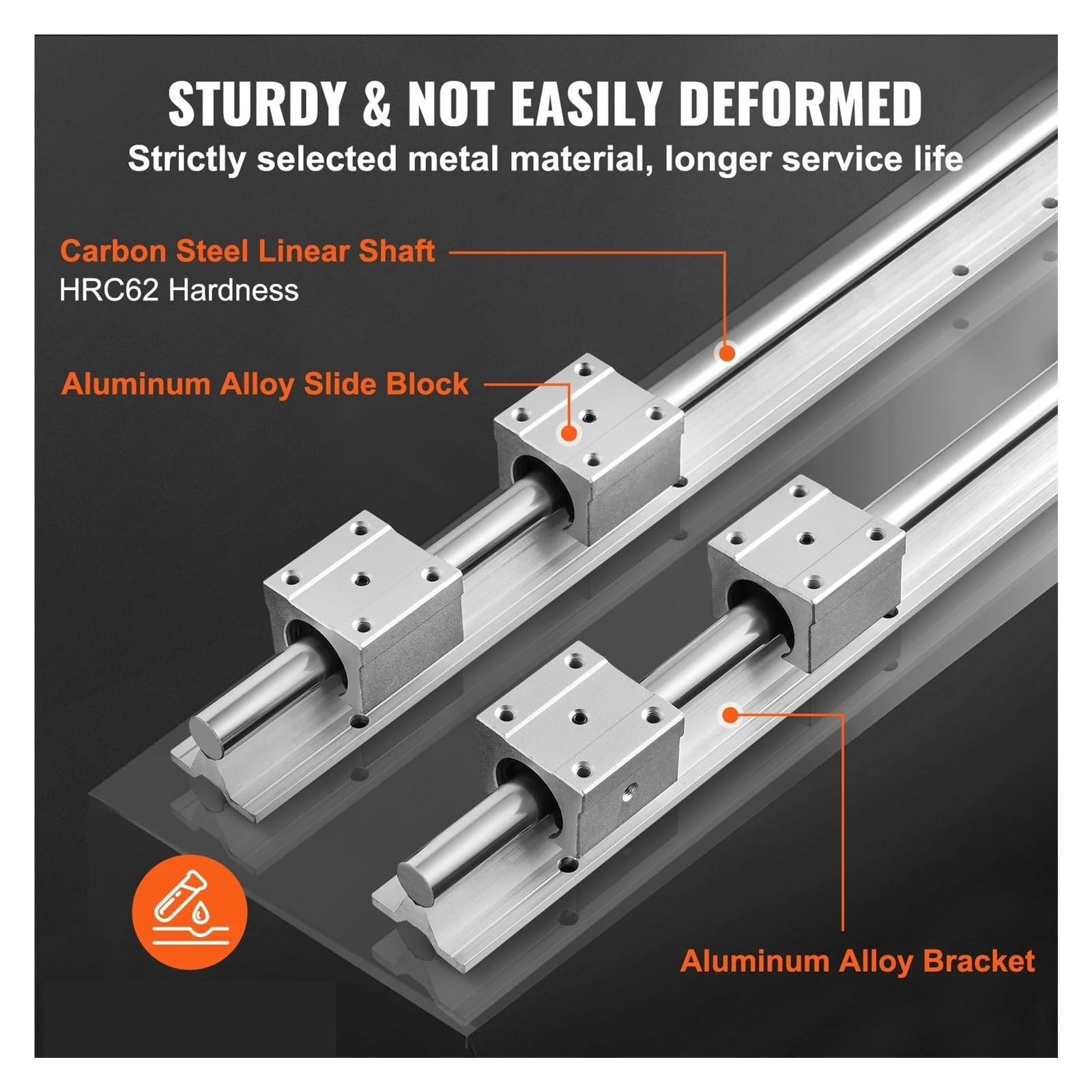 Kit de rails guidage linéaire, 2PCS SBR12/SBR16/SBR20/SBR25