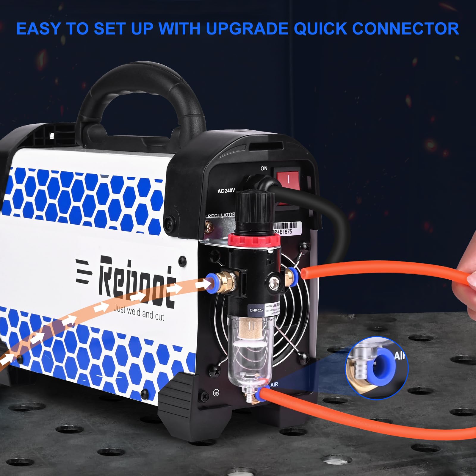 Reboot Taglierina al plasma 60Amps Tocca 240V IGBT Arc Inverter Digital Plasma Cutter, 1/2 pollici taglio pulito, aggiornamento CUT60 Plasma Cutter macchina