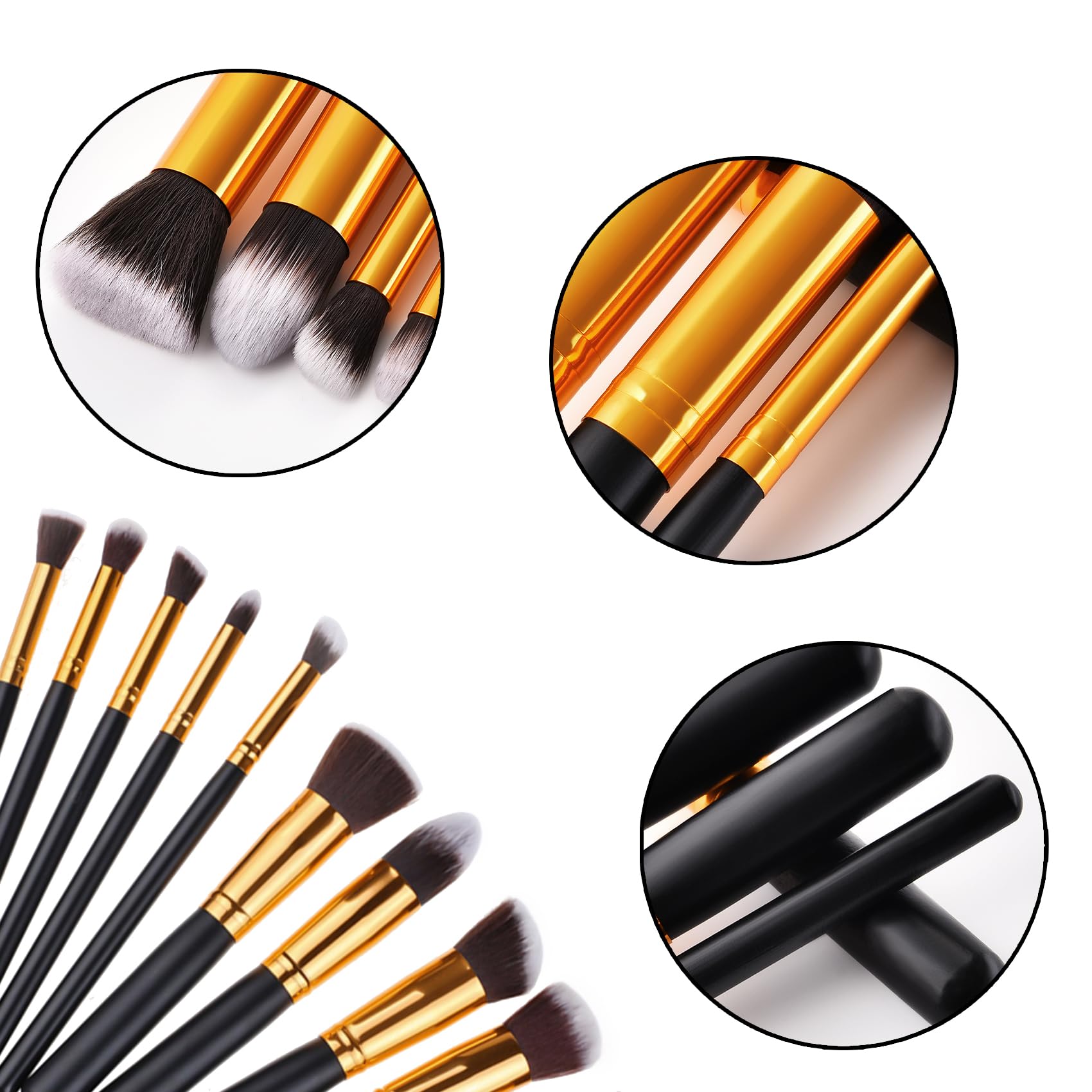 Brochas De Maquillaje Profesional, Set De Brochas De Maquillaje, Premium Sintético Pinceles De Maquillaje Para Correctores En Polvo De Base Blush Eyeshadow