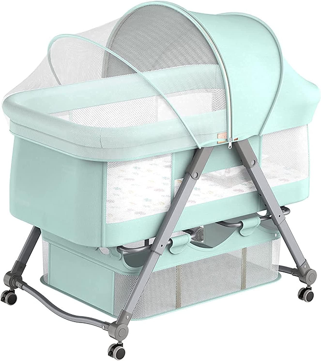 Photo 1 of **USED/DIRTY**
PURRRE Toddler Beds Infant Newborn Bedside Crib Bedside Baby Crib, Adjustable Newborn Sleeping Bed with Breathable Mesh Window Travel Cot