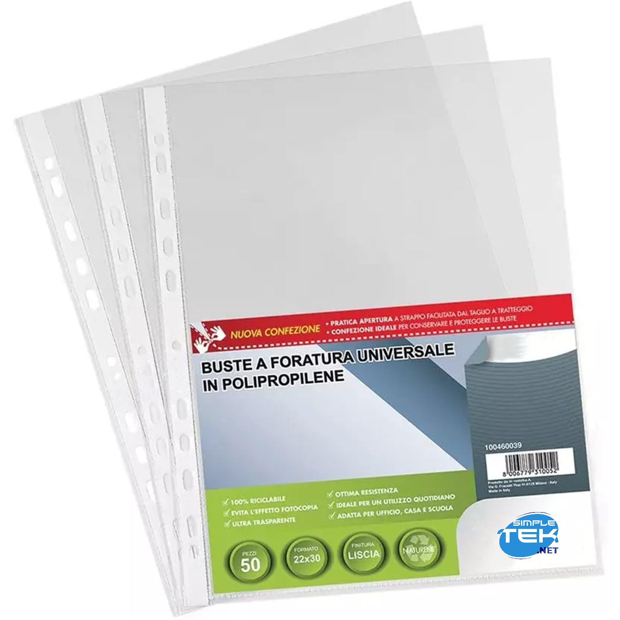 Feuilles de protection documents A4 enveloppes perforées classeur 50x - 8