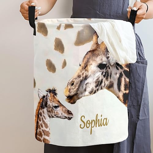 Miniatura 8 de Cesta plegable grande de almacenamiento con nombre y diseño de arco iris para juguetes de tela sucia