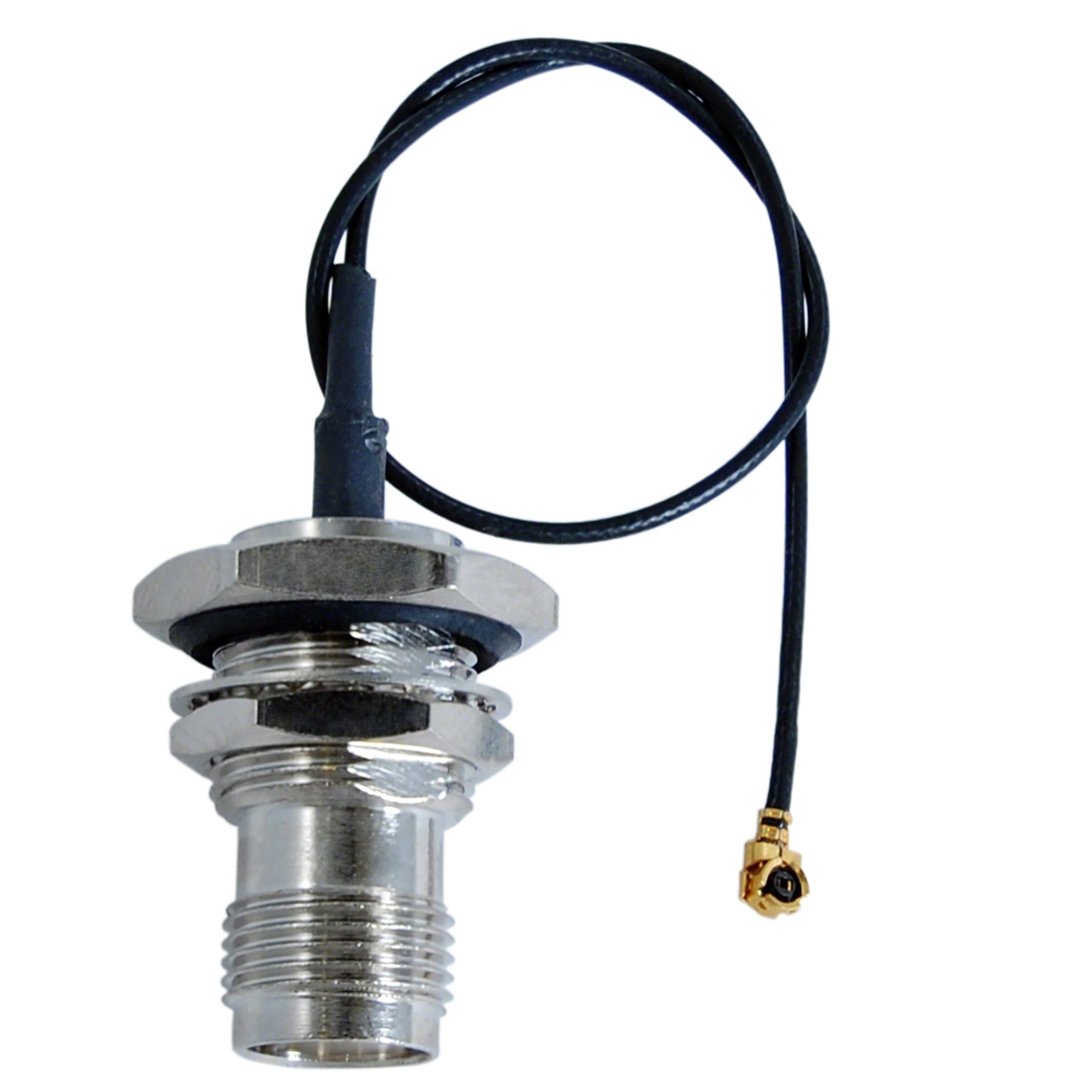 JEFA TechPigtail: U.FL to RP-TNC Female Bulkhead with o-ring - 6 inches