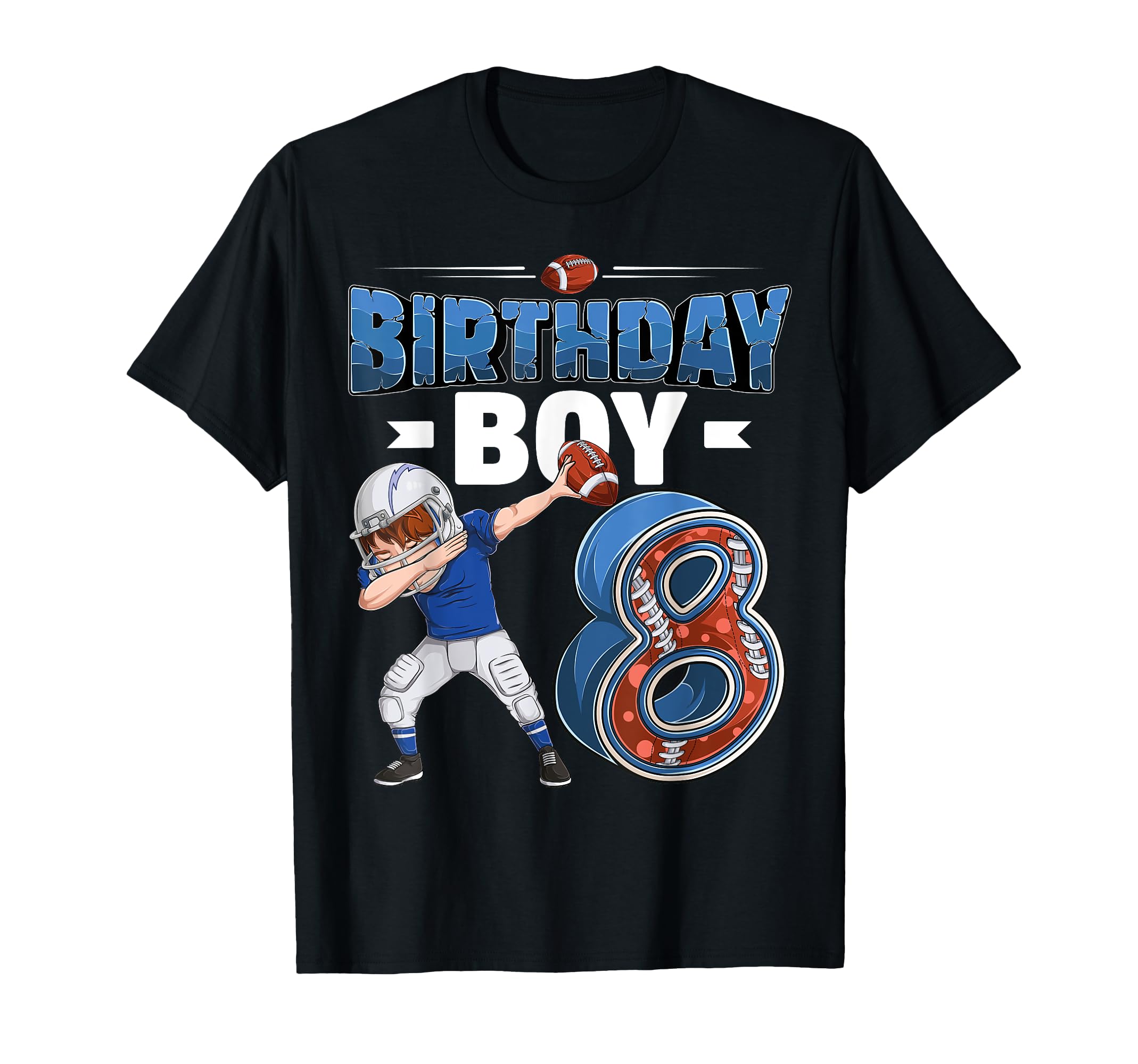 dabbing boy 8 year old American football 8th birthday T-Shirt