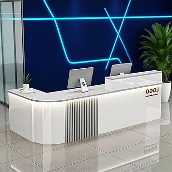 Reception Desk with Counterr, Lockable Drawers and Storage,Shopping Mall Office Cashier Receptionist Desk for Receptionists in Offices, Retail Stores, Lobbies, Shops