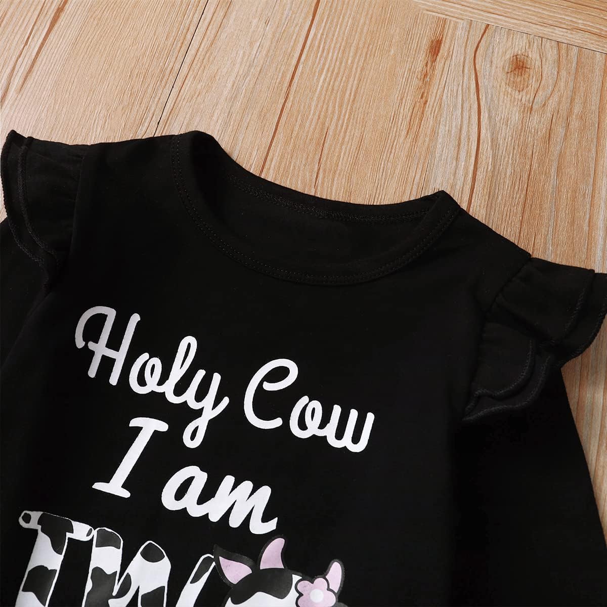 Baby Girl Two Years Old Birthday Outfit Toddler 2nd Birthday Clothes Girl Holy Cow I'm Two Outfit Set - Image 6