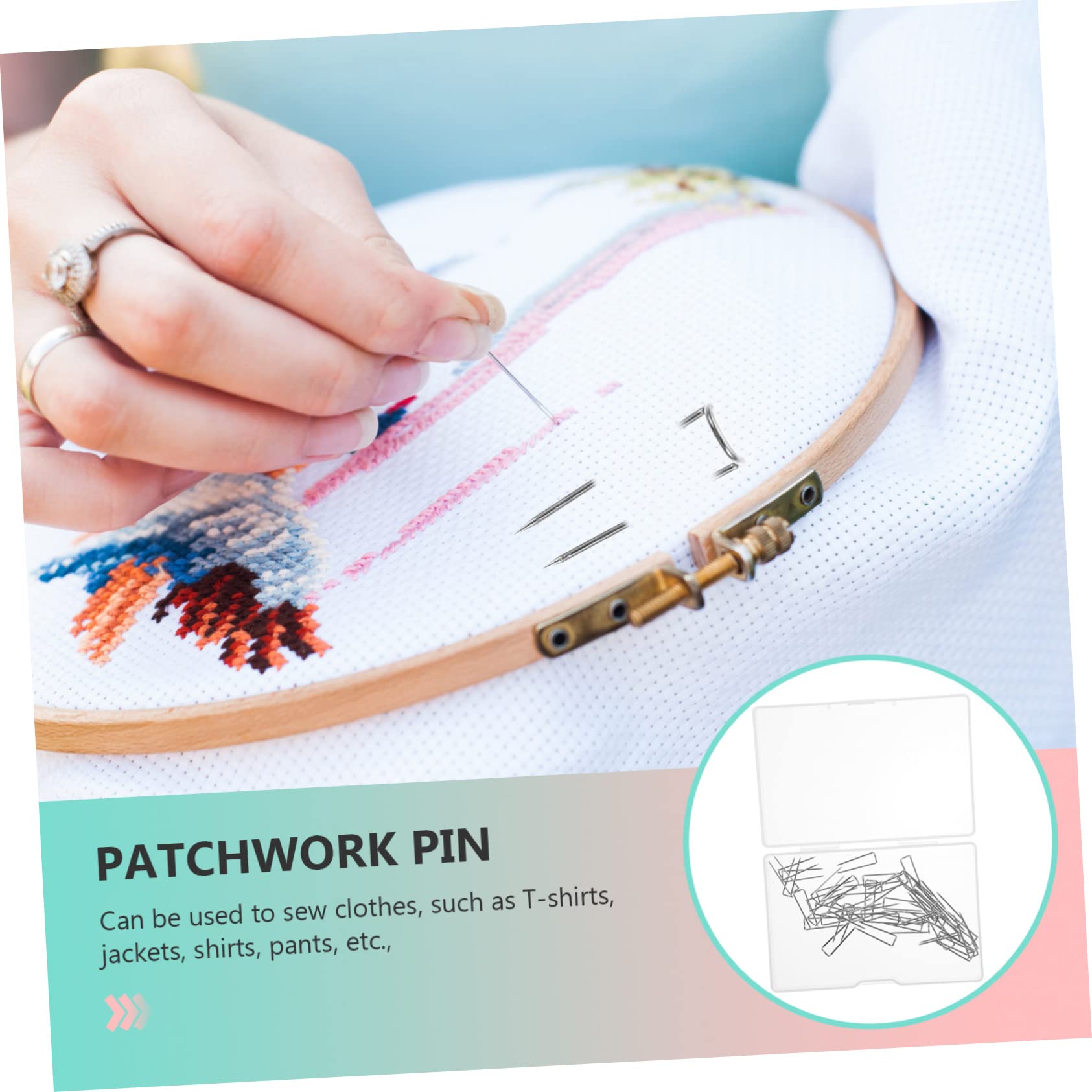 SAVITA 200 Pezzi Spilli Per Quilting Da Cucito A Forma Di U, Spilli A Forchetta Spilli Artigianali In Acciaio Inossidabile Spilli Doppi Spilli Dritti