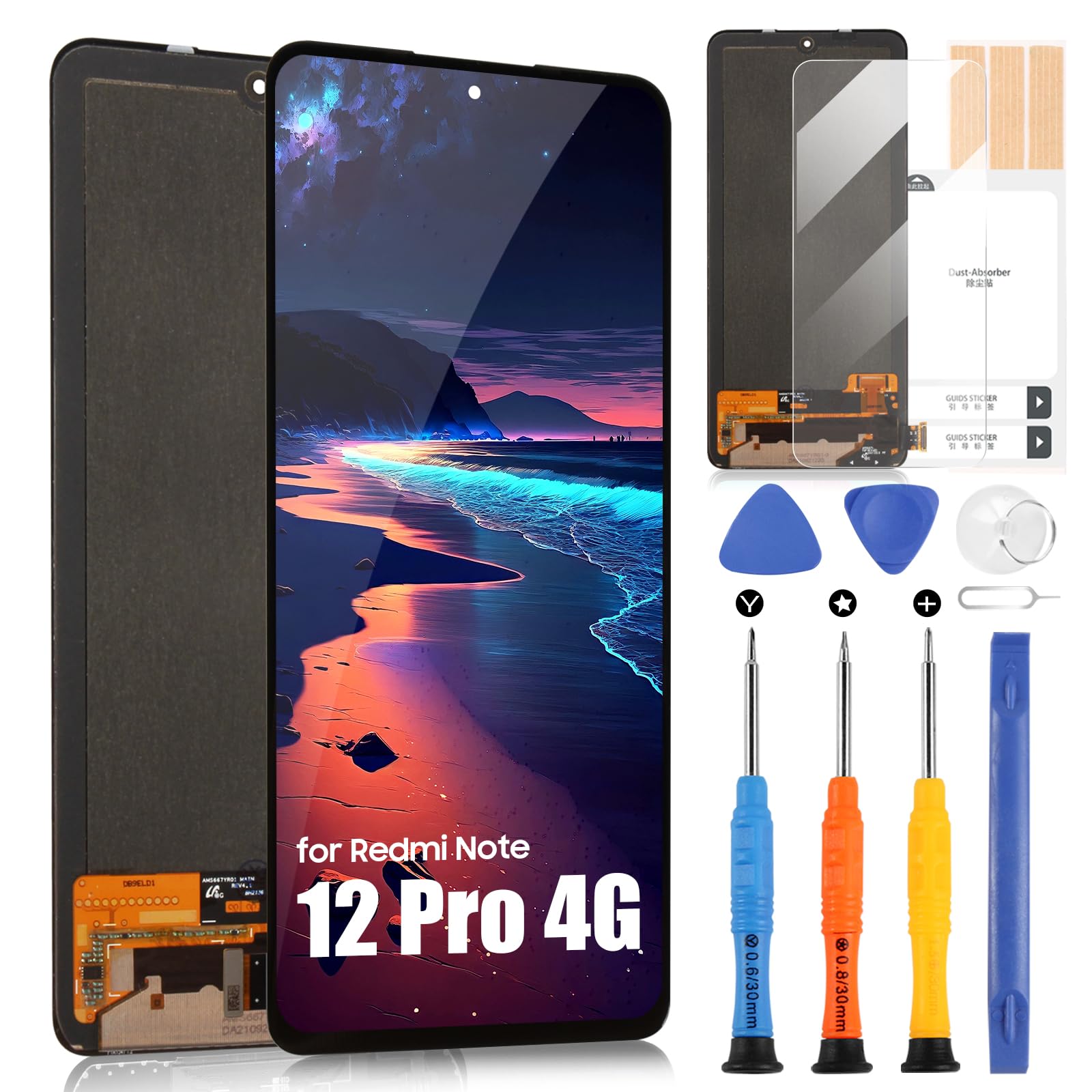 Ecran complet pour Xiaomi Redmi Note 12 Pro Plus + 5G 6.67 22101316UCP 22101316UG Noir vitre tactile + ecran LCD - VISIODIRECT - - Téléphonie