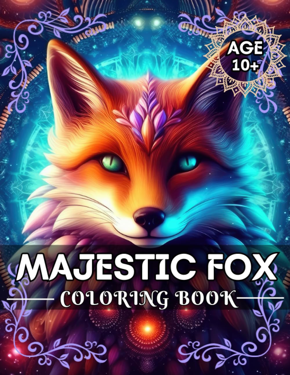 The Majestic fox : a coloring book for teenagers and adults with rich mandala elements: A coloring book of a majestic creature with quality mandala illustrations
